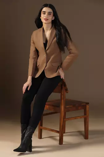 Women brown blazer
