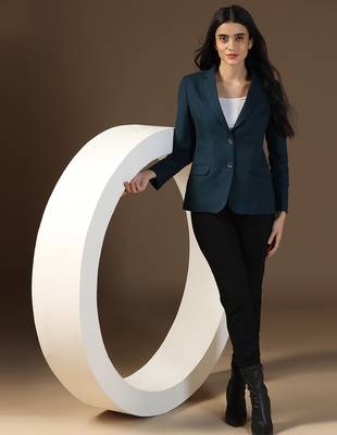 Women turquoish blazer 3