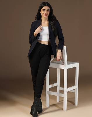 Women dark blue blazer 3
