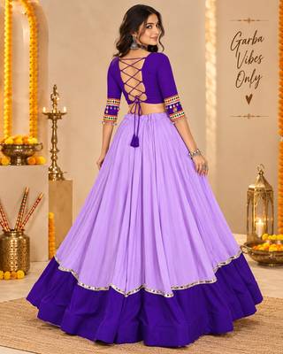 Purple Color Designer Chaniya Choli for Navratri and Garba - Full stitched free size 3