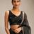 Black butti work padded capri silk side smocked stretchable