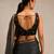 Black butti work padded capri silk side smocked stretchable