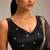 Black butti work padded capri silk side smocked stretchable