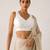 White butti work padded capri silk side smocked stretchable