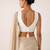 White butti work padded capri silk side smocked stretchable