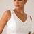 White butti work padded capri silk side smocked stretchable