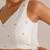 White butti work padded capri silk side smocked stretchable