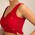 Red butti work padded capri silk side smocked stretchable