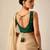 Bottle green butti work padded capri silk side smocked stretchable