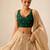 Bottle green butti work padded capri silk side smocked stretchable
