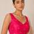 Pink butti work padded capri silk side smocked stretchable