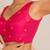 Pink butti work padded capri silk side smocked stretchable