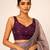Purple butti work padded capri silk side smocked stretchable