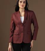 Women red small check blazer