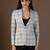Women grey & blue checks blazer