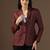 Women red small check blazer