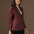 Women red small check blazer