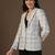 Women grey & blue checks blazer