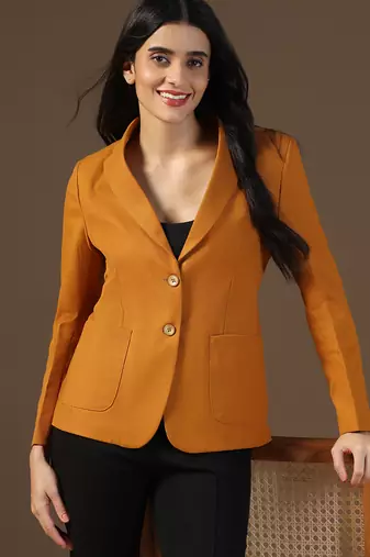 Women mustard blazer