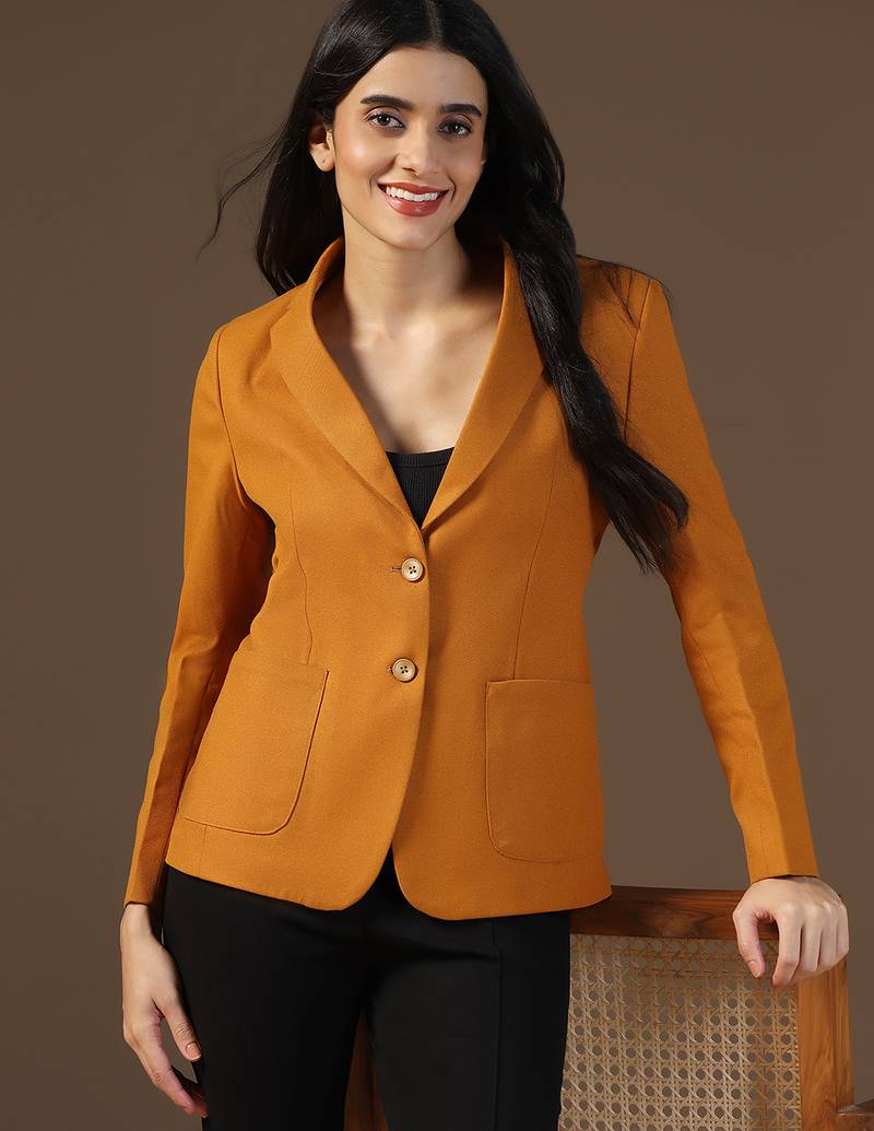 Women mustard blazer