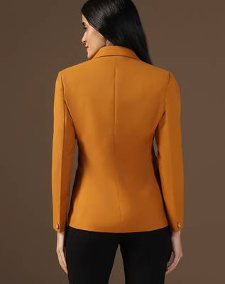 Women mustard blazer 2