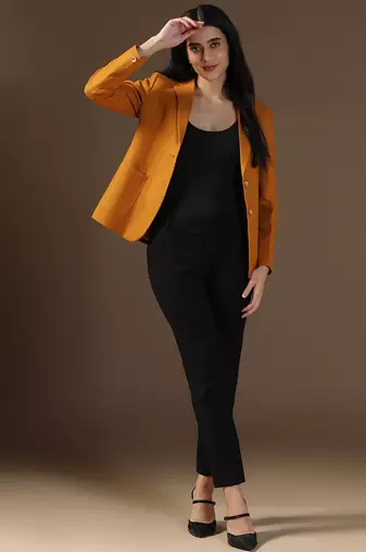 Women mustard blazer