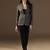 Women brown & blue check blazer