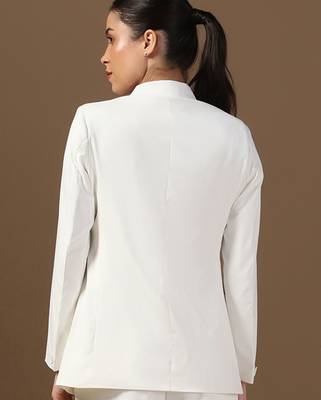 Double-breasted peaked lapel collar formal blazer 2