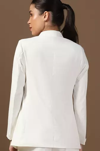 Double-breasted peaked lapel collar formal blazer