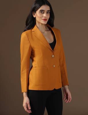 Women mustard blazer 5