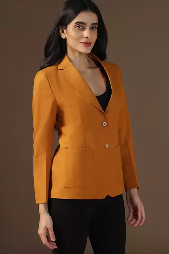 Women mustard blazer