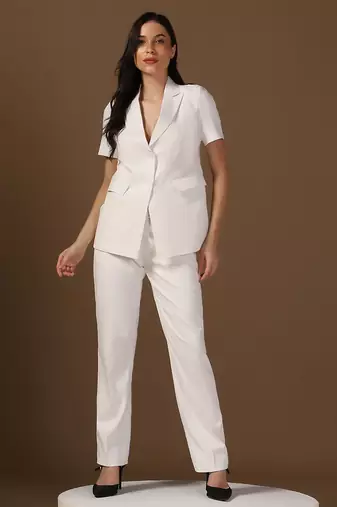 Double-breasted peaked lapel collar formal blazer