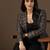Women brown & blue check blazer