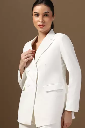 Double-breasted peaked lapel collar formal blazer