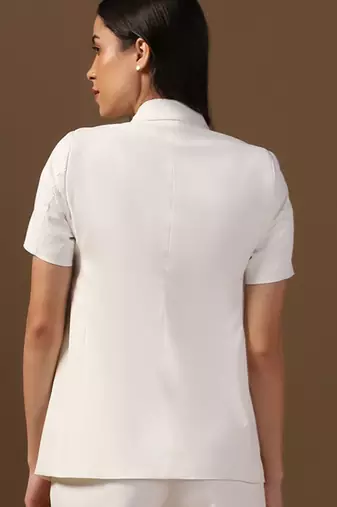 Single-breasted peaked lapel collar formal blazer