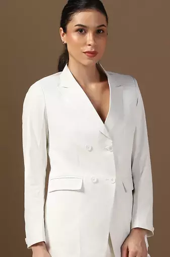 Double-breasted peaked lapel collar formal blazer