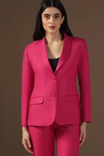 Women hot pink blazer