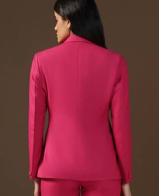 Women hot pink blazer 2