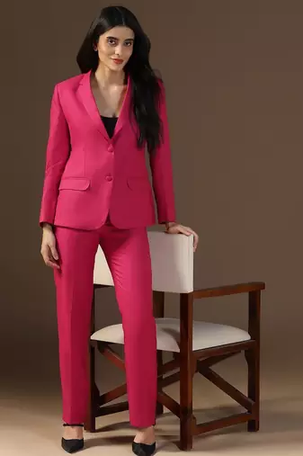 Women hot pink blazer