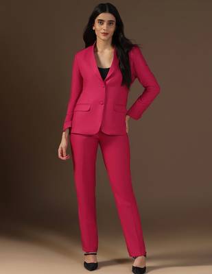 Women hot pink blazer 4