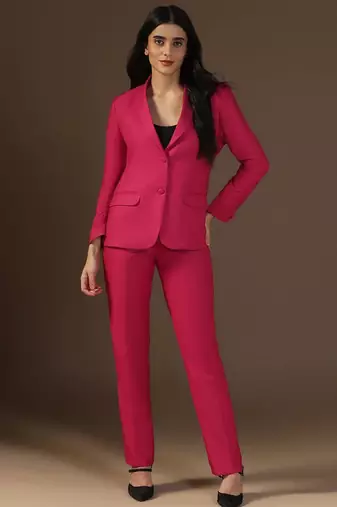 Women hot pink blazer