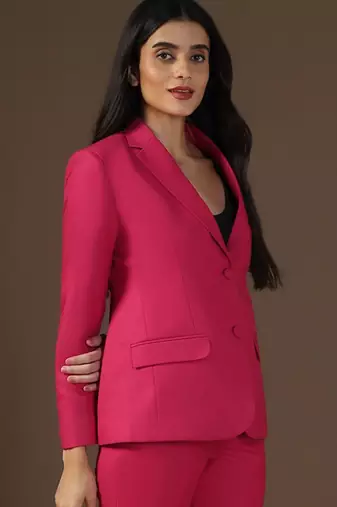 Women hot pink blazer