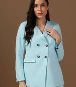 Peaked lapel collar double-breasted formal blazer