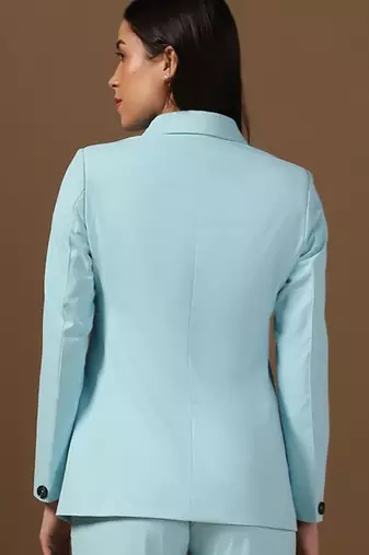 Peaked lapel collar double-breasted formal blazer