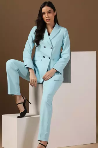 Peaked lapel collar double-breasted formal blazer