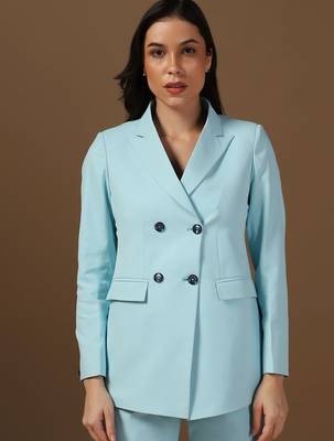 Peaked lapel collar double-breasted formal blazer 4