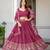 MAGENTA VICHITRA SILK FOIL PRINT PARTY WEAR LEHENGA CHOLI - FREE SIZE 