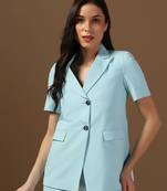 Single-breasted peaked lapel collar formal blazer