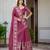 MAGENTA VICHITRA SILK FOIL PRINT PARTY WEAR LEHENGA CHOLI - FREE SIZE 