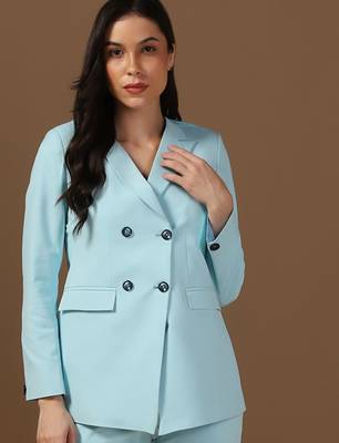 Peaked lapel collar double-breasted formal blazer 5